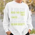 Nerd Bibliophile Book Reading Lover Bookworm Reading Sweatshirt Gifts for Him