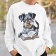 Nerdy Schnauzer Dog Book Lover Glasses Cute Pet For Men Women Kids Sweatshirt Gifts for Him