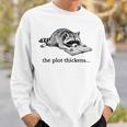 The Plot Thickens Raccoon Reading Book Bookish Sweatshirt Gifts for Him