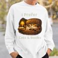 I Prefer Cats & Books – Calico Cat And Book Sweatshirt Gifts for Him