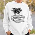 Raven Crow Book Aesthetic Dark Academia Bookworm Sweatshirt Gifts for Him