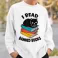 I Read Banned Books Tshirt Cat Reader Bookworm Women Sweatshirt Gifts for Him