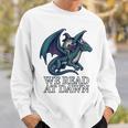 We Read At Dawn Frog Riding Dragon Book Lover Art Comfort Colors Crop Top Sweatshirt Gifts for Him