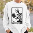The Reader Tarot Card Skeleton Reading Book Books Sweatshirt Gifts for Him