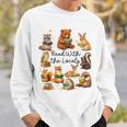 Reading Book Lover Bookish Camping Read With The Locals Sweatshirt Gifts for Him