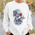 Reading Read Books Reader Nerd Cartoon Astronaut Moon Sweatshirt Gifts for Him