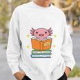 Readsalot Axolotl Reading Kids Book Lover Librarian Premium Tri-Blend Sweatshirt Gifts for Him