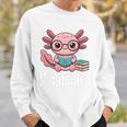 Readsalotl Axolotl Reading Cute Book Lover Bookworm Premium Tri-Blend Sweatshirt Gifts for Him