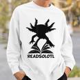 Readsolotl Axolotls Funny Kids Reading Fish Books Kawaii Sweatshirt Gifts for Him