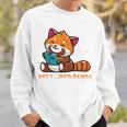 Well Red Panda Shirt Bookworm Reading Books Panda Sweatshirt Gifts for Him