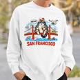 San Francisco Cat Golden Gate Bridge Book Lover Premium Tri-Blend Sweatshirt Gifts for Him