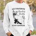 Siamese Cat Reading And Books Sweatshirt Gifts for Him Siamese Cat Reading And Books Sweatshirt Gifts for Him