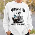 Skeleton Reading Book With Coffee Sweatshirt Gifts for Him