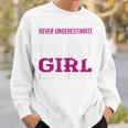 SOMMAS BOOKS Never Underestimate The Power Of a Girl With a Book Reading Sweatshirt Gifts for Him