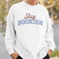 Stay Bookish Retro Varsity Librarian Book Reader Sweatshirt Gifts for Him