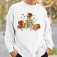 Turkey Reading Books Fall Librarian Book Lover Teacher Kids Sweatshirt Gifts for Him