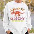 Unearth a Story Summer Reading 2026 Triceratops Dino Book Sweatshirt Gifts for Him