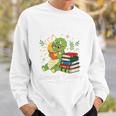 Unearth a Story Triceratops Dinosaur Reading Books Cute Dino Premium Tri-Blend Sweatshirt Gifts for Him