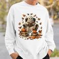 Vintage Ghost Book Reading Pumpkin Gothic Halloween Teachers Sweatshirt Gifts for Him
