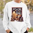 Vintage Just A Girl Who Loves Books Retro Bookworm Reader Sweatshirt Gifts for Him