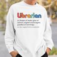 Vintage Librarian Definition Keeper Of Books Back To School Sweatshirt Gifts for Him