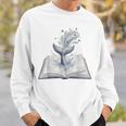 Whale Watching Dive Into Reading Open Book Watercolor Kids Sweatshirt Gifts for Him