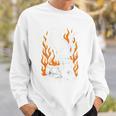 Witchy Creepy Goth Cat Skull Flames Occult Magic Books Comfort Colors Crop Top Sweatshirt Gifts for Him
