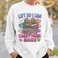 Women's Book Lover Fitness Mom Lifting Reading Humor Graphic Sweatshirt Gifts for Him