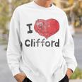 Women's Clifford The Big Red Dog I Heart Clifford Childrens Books Sweatshirt Gifts for Him