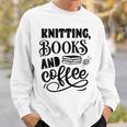 Women's Knitting Books And Coffee Knitter Reader Coffee Lover Sweatshirt Gifts for Him