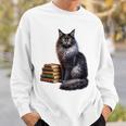 Women's Smokey Maine Coon Cat Book Lover Sweatshirt Gifts for Him Women's Smokey Maine Coon Cat Book Lover Sweatshirt Gifts for Him