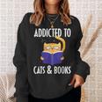Addicted To Cats And Books Orange Tabby Cat Men Women Kids Sweatshirt Gifts for Her