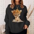 Adorable Fawn Reading Book Lover With Sweatshirt Gifts for Her Adorable Fawn Reading Book Lover With Sweatshirt Gifts for Her