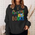 Adventure Starts With Books Jungle Animals Kids Reading Them Sweatshirt Gifts for Her