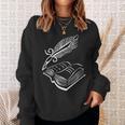 Antique Book With Feather Pen Sweatshirt Gifts for Her