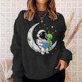 Astronaut Alien Reading Book Moon Space Sweatshirt Gifts for Her Astronaut Alien Reading Book Moon Space Sweatshirt Gifts for Her