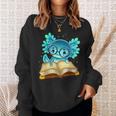 Axolotl Read Book Ambystoma Mexicanum Mexican Walking Fish Sweatshirt Gifts for Her