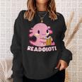 Axolotl Read Book Readolotl Ambystoma Mexicanum Walking Fish Sweatshirt Gifts for Her