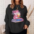 Axolotl With Strawberry Matcha And Books Sweatshirt Gifts for Her
