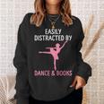 Ballerina Ballet Dancer Books Lover Distracted Dance Books Sweatshirt Gifts for Her