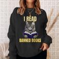 Banned Books Cat Reader Anti-Censorship Sweatshirt Gifts for Her