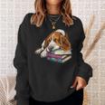 Basset Hound Books Dog Breed Graphic Sweatshirt Gifts for Her
