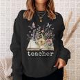 Beautiful Floral Open Book Teacher Men Women Sweatshirt Gifts for Her