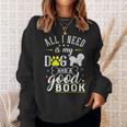 Bichon Frise Dog Saying Drawing Books Reading Sweatshirt Gifts for Her