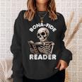Bonafide Reader Cute Skeleton Reading a Book Lover Bookish Sweatshirt Gifts for Her