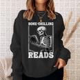 Bone-Chilling-Reads Skeleton Reading Bookworm Book Lovers Sweatshirt Gifts for Her