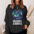Book Dragons And Books Reading Lover Sweatshirt Gifts for Her