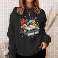 Book Flowers And Butterfly Beautiful Reading Reader Sweatshirt Gifts for Her