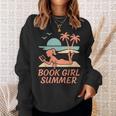 Book Girl Summer Book Reading Retro Sunset Sweatshirt Gifts for Her