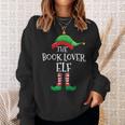 The Book Lover Elf Christmas Books Reading Lover Sweatshirt Gifts for Her